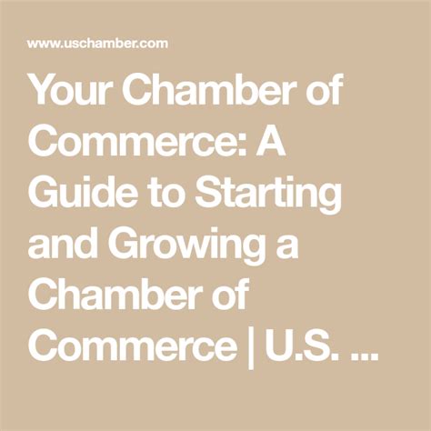 Your Chamber of Commerce: A Guide to Starting and 